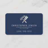 Painter QR Code Navy Blue Silver Rounded Painting 名刺 (正面)