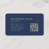 Painter QR Code Navy Blue Silver Rounded Painting 名刺 (裏面)