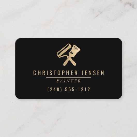 Painter QR Code Painting Black Gold Rounded 名刺 (正面)