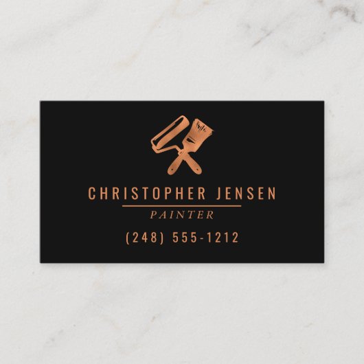 Painter QR Code Painting Business Black Copper 名刺 (正面)