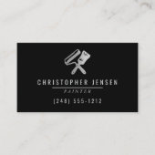 Painter QR Code Painting Business Black Silver 名刺 (正面)