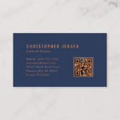 Painter QR Code Painting Business Navy Blue Copper 名刺 (裏面)