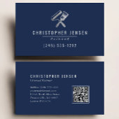 Painter QR Code Painting Business Navy Blue Silver 名刺