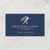 Painter QR Code Painting Business Navy Blue Silver 名刺 (正面)