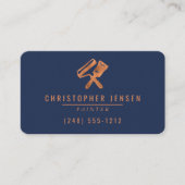 Painter QR Code Painting Navy Blue Copper Rounded 名刺 (正面)