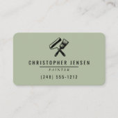 Painter QR Code Sage Green Black Rounded Painting 名刺 (正面)