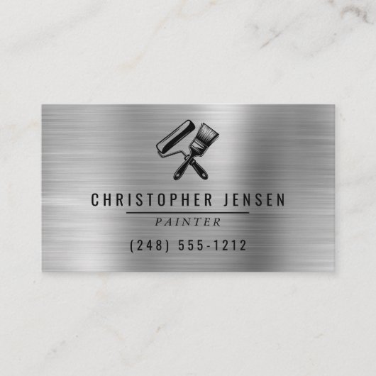 Painter QR Code Silver Black Metallic Painting 名刺 (正面)