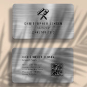 Painter QR Code Silver Black Metallic Rounded 名刺