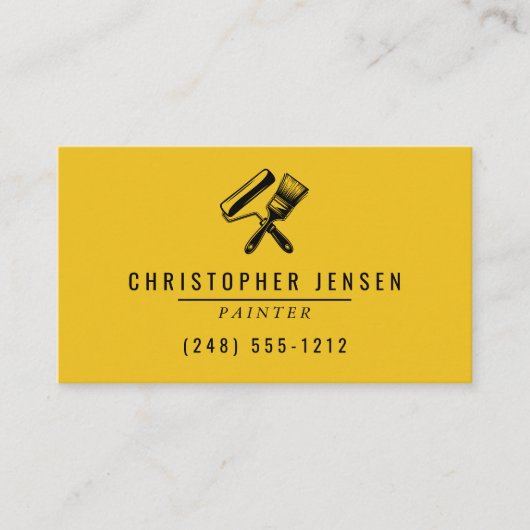 Painter QR Code Yellow Black Painting 名刺 (正面)