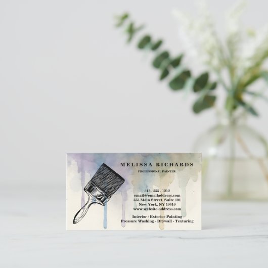 Painter Watercolor Drip 名刺 (スタンド正面)