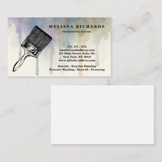 Painter Watercolor Drip 名刺 (正面/裏面)