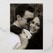 Painterlyフローラ結婚フレームの写真Save the Date 箔招待状 (裏面)