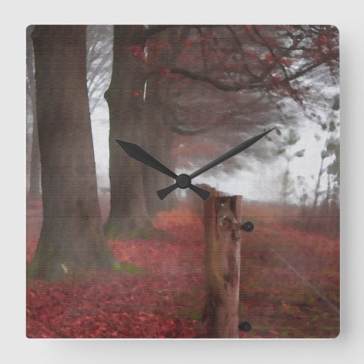 Painterly Beauty Autumn Muur Klokken スクエア壁時計 (正面)