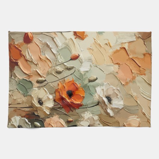Painterly Bloomscape キッチンタオル (横)