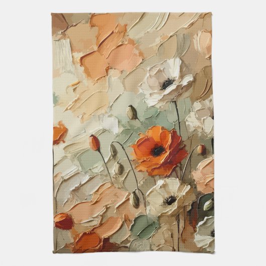 Painterly Bloomscape キッチンタオル (縦)