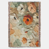 Painterly Bloomscape スローブランケット (正面縦)