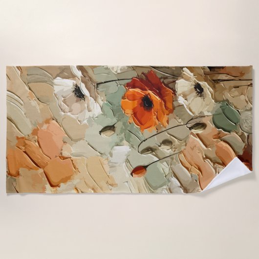 Painterly Bloomscape ビーチタオル (正面)