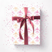 Painterly Fleur de Lis in Pink and Orange ラッピングペーパー