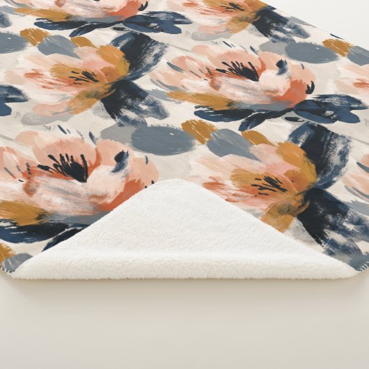 Painterly Floral Botanical Sherpa Blanket シェルパブランケット (3/4)