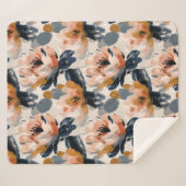 Painterly Floral Botanical Sherpa Blanket シェルパブランケット (正面(横))