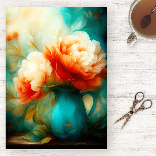 Painterly Floral Watercolor Tissue Paper 薄葉紙