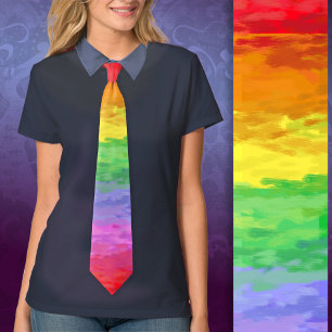 Painterly Impressionist Rainbow ネクタイ