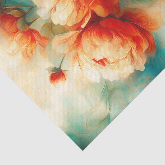 Painterly Peony Watercolor Tissue Paper 薄葉紙 (詳細)