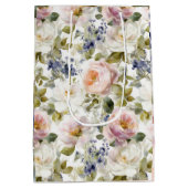 Painterly Roses and flowers ミディアムペーパーバッグ (裏面)