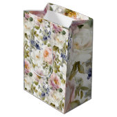 Painterly Roses and flowers ミディアムペーパーバッグ (裏面アングル)