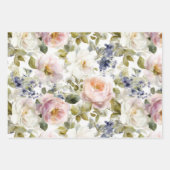 Painterly Roses and flowers ラッピングペーパーシート (正面)