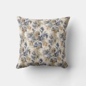 Painterly Spring Floral Throw Pillow クッション (裏面)
