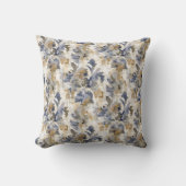Painterly Spring Floral Throw Pillow クッション (正面)