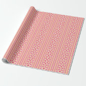 Painterly Trellis Stripe in Pink and Orange ラッピングペーパー (アンロールド)