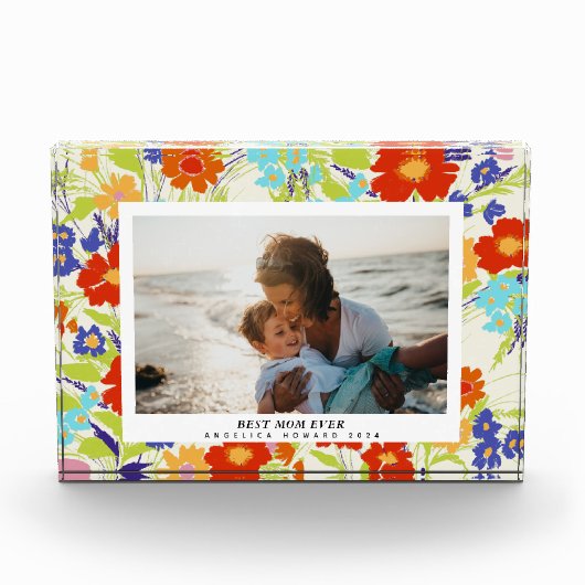 Painterly Wildflower Frame Mother's Day Gift Photo フォトブロック (正面)