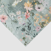 Painterly Wildflowers Pattern in Soft Shades 薄葉紙 (詳細)