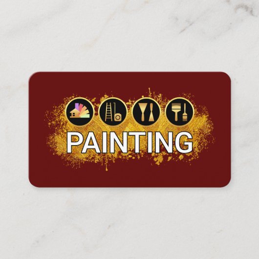 Painter's Tool Gold Paint Splatter 名刺 (正面)
