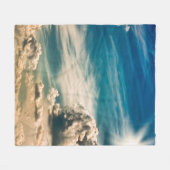Paintery sky. Beautiful dramatic sky with clouds a フリースブランケット (正面(横))
