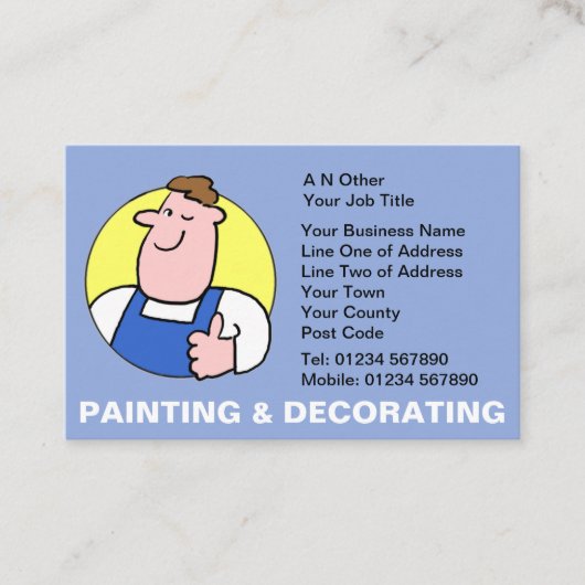 Painting and Decorating Cartoon Business Card 名刺 (正面)