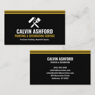 Painting and Decorating Service Modern Black Gold 名刺