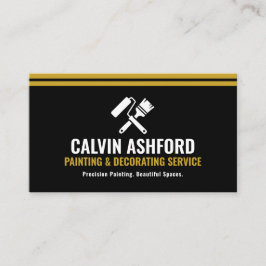 Painting and Decorating Service Modern Black Gold 名刺