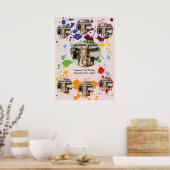 Painting Colorful 9th Birthday Party Photo Collage ポスター (キッチン)