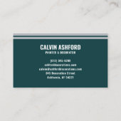 Painting Decorating Service Modern Teal and Silver 名刺 (裏面)