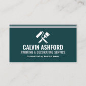 Painting Decorating Service Modern Teal and Silver 名刺 (正面)