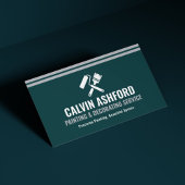 Painting Decorating Service Modern Teal and Silver 名刺
