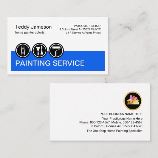 Painting Icons On Blue Painter Layer 名刺 (正面/裏面)