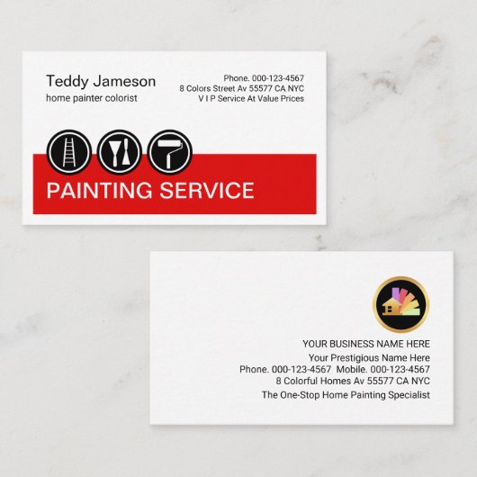 Painting Icons On Red Layer Painter 名刺 (正面/裏面)