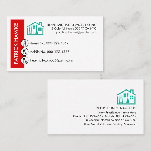 Painting Icons On Red Wall Layer 名刺 (正面/裏面)