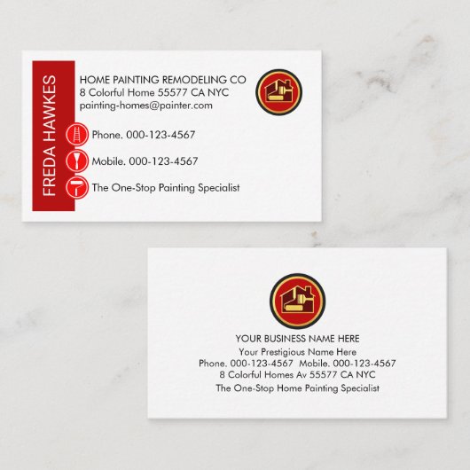 Painting Icons On Red Wall Layer 名刺 (正面/裏面)