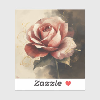 Painting Images featuring stylized blooming roses シール