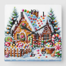 Painting of a Colorful Candy Gingerbread House